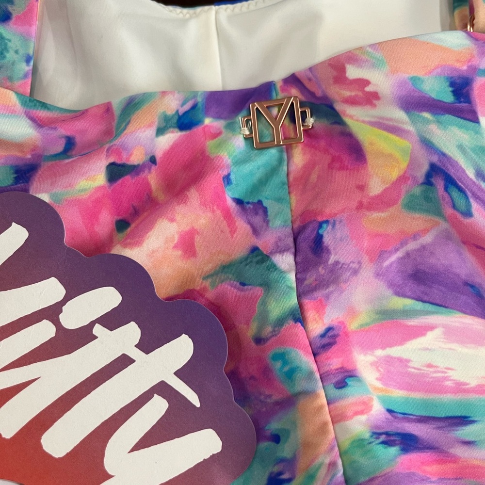 YITTY FABLETICS S Swimsuit Demi Pink Bubble Gum Shaping One Piece Vibrant NWT - Picture 12 of 13